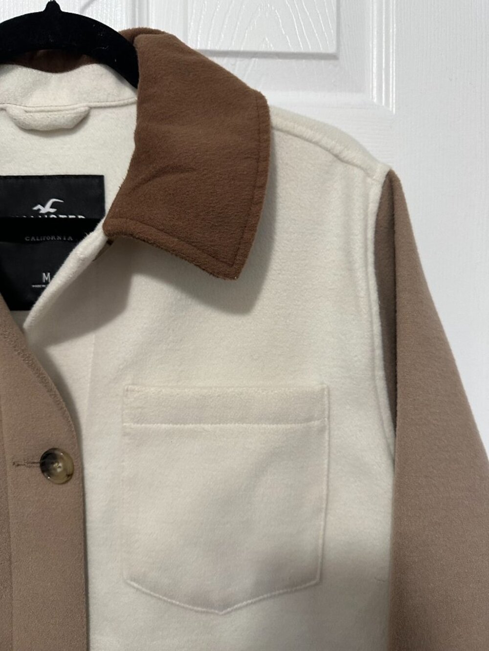 [SOLD] Hollister Brown Shacket - Long Wool Shirt Jacket Medium - Picture 7 of 10